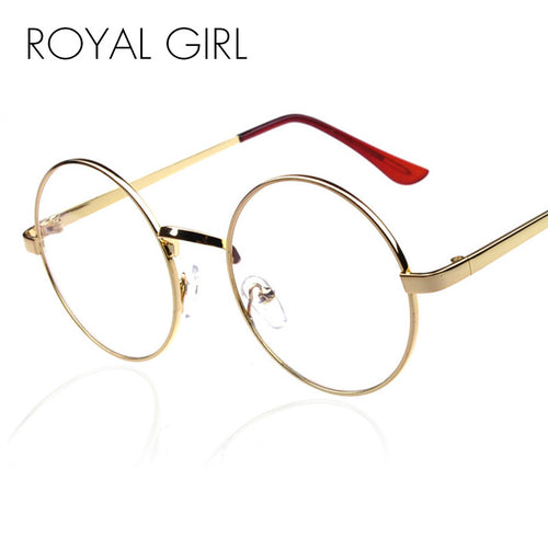 ROYAL GIRL Vintage Round Spectacles Metal Eyeglasses Frames Clear Lens Glasses ss797