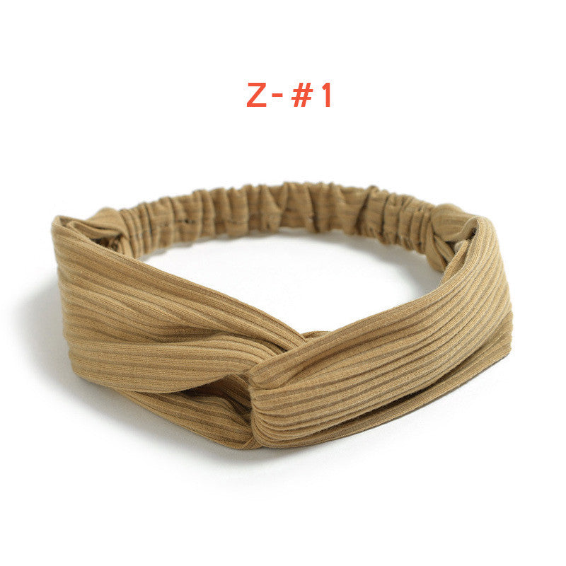 Women's Satin elastic cross headband geranium European and American hair accessories