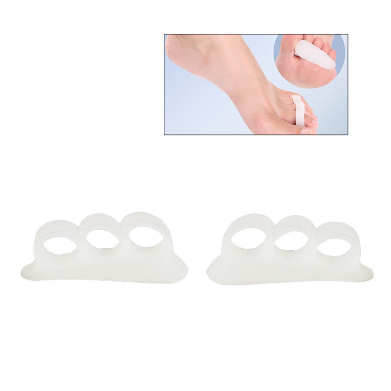 Pair Silicone 3 Toe Separator Stretcher Bunion Relief Protector Pads for Hallux Valgus