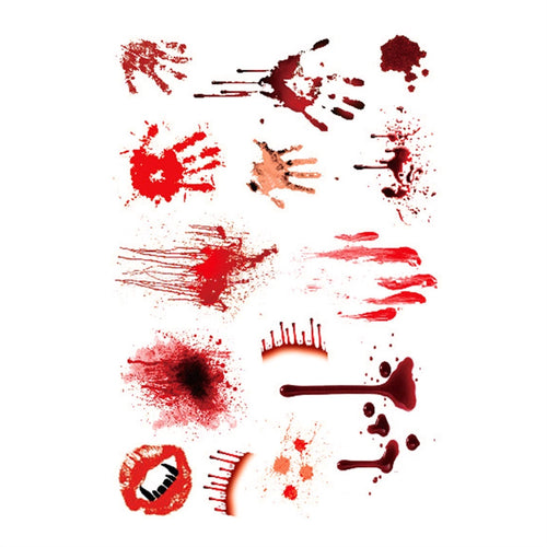 Wound Scab Blood Halloween Scar Tattoos Temporary Tattoos Sticker Decor