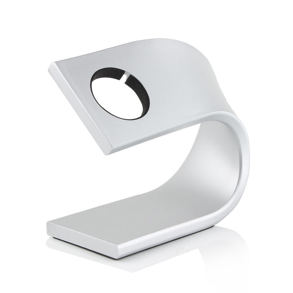 Apple Watch Stand Cradle U Shaped iWatch Charging Dock Station Sturdy Watch Platform Holder (Silver)