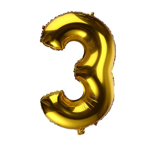 32 inch Thickened Helium Foil Balloons Birthday Number Balloons for Wedding Anniversary Decoration (Gold)