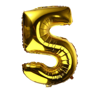 32 inch Thickened Helium Foil Balloons Birthday Number Balloons for Wedding Anniversary Decoration (Gold)