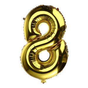 32 inch Thickened Helium Foil Balloons Birthday Number Balloons for Wedding Anniversary Decoration (Gold)