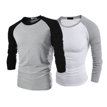 Men Long Sleeve T-Shirt Plain Cotton Tee Casual Bottoming Top Blouse Shirt