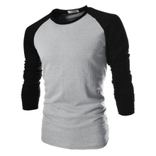 Men Long Sleeve T-Shirt Plain Cotton Tee Casual Bottoming Top Blouse Shirt