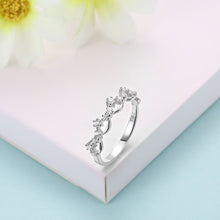 925 Sterling Silver Ring Luxury Diamond with individual Design Fashion elegant flat Ring