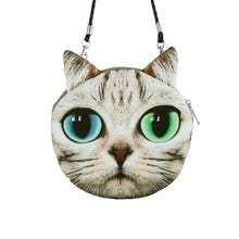 New Cute Women Shoulder Bag Cat Face Cartoon Print Zipper Closure Messenger Clutch Coin Purse Bag