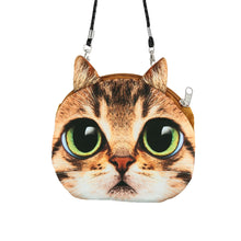 New Cute Women Shoulder Bag Cat Face Cartoon Print Zipper Closure Messenger Clutch Coin Purse Bag