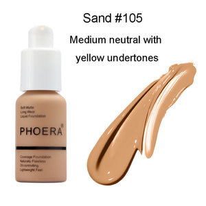 New 30ml PHOERA Matte Oil Control Concealer Liquid Foundation