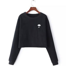 Alien Print Long Sleeve T-Shirt O-Neck Women Casual Tops 2017 Autumn Solid color mujer harajuku cute Top Tees Blusas