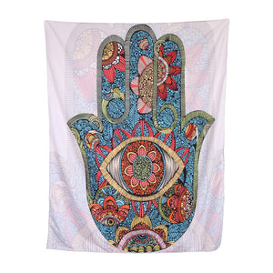 BeddingOutlet Hamsa Hand Tapestry Indian Mandala Floral Wall Hanging Tapestry for Home Psychedelic Bedspread Art Carpet