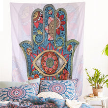 BeddingOutlet Hamsa Hand Tapestry Indian Mandala Floral Wall Hanging Tapestry for Home Psychedelic Bedspread Art Carpet