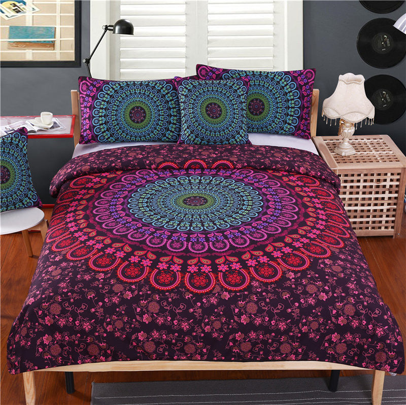 BeddingOutlet Mandala Bedding Set Queen Bedclothes Bohemian Print Duvet Cover Set with Pillowcases 4pcs Bed Set