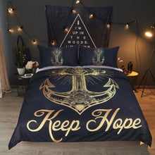 BeddingOutlet 3 Pcs Golden Anchor Duvet Cover Set With Pillowcase Retro Bedding Set King Size Microfiber Quilt Cover