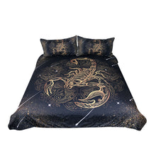 BeddingOutlet Gold Scorpion Bedding Set Queen Meteor Scorpio Duvet Cover Constellation Bed Set Bohemian Print Black Bedclothes