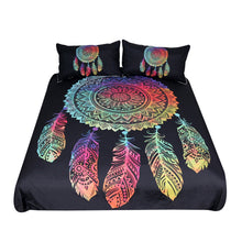 BeddingOutlet Dreamcatcher Bedding Set King Colorful Feathers Duvet Cover Bohemian Mandala Bedclothes 3pcs Black Home Textiles