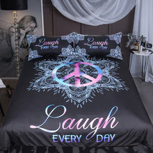 BeddingOutlet Peace Symbol Bedding Set Lotus Romantic Duvet Cover Set Mandala 3pcs Home Textiles Queen Size Floral Bedclothes