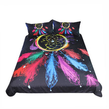 BeddingOutlet Dreamcatcher Bedding Set Queen Colorful Feathers Duvet Cover Night Moon Bedclothes 3pcs Black Bohemian Bed Set