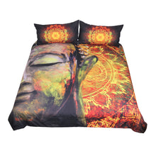 BeddingOutlet Buddha Bedding Set Duvet Cover Set Aura Bedclothes 3-Piece Lotus Flower Buddhist Faith Home Textiles