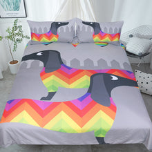 BeddingOutlet Dachshund Sausage Duvet Cover Set Cute Rainbow Puppy Bedding Set Queen Size Bedclothes Kids Cartoon 3 Pcs