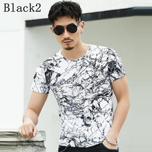 2018 Men T Shirt Print Floral Summer Casual Tee Tops Slim Male Short Sleeve Shirt Slim Plus Large Size Fashion