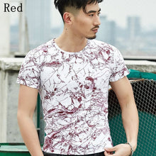 2018 Men T Shirt Print Floral Summer Casual Tee Tops Slim Male Short Sleeve Shirt Slim Plus Large Size Fashion