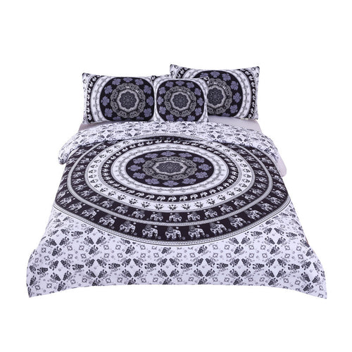 BeddingOutlet Vanitas Bedding Set Queen Size Bohemia  Duvet Cover Set Indian Black and White Quilt Cover 4Pcs Hot