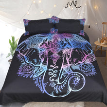 BeddingOutlet Elephant Bedding Set Queen Size Duvet Cover  Lotus Flower Bed Cover Bohemian Floral Bedclothes 3pcs