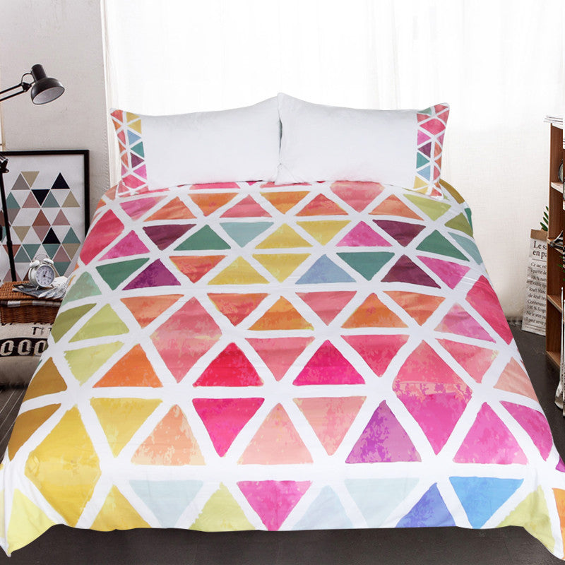 BeddingOutlet  Bedding Set Bedclothes Creative Custom Made Colorful Geometric 3pcs Duvet Cover Set Twin Full Queen King