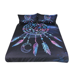 BeddingOutlet Snowflake Bedding Set Queen Dreamcatcher in the Night Duvet Cover Boho Feathers Bedclothes 3pcs Galaxy Bed Set