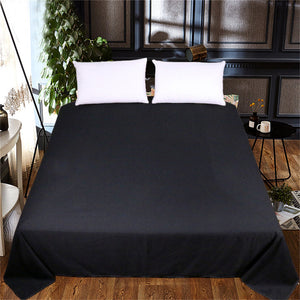 BeddingOutlet Solid Color Bed Sheet One Piece White Black Red Flat Sheet Microfiber  Bedding Bedspreads Twin Full Queen King