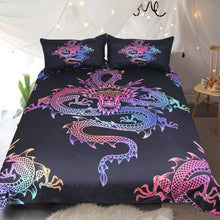 BeddingOutlet Dragon Bedding Set King Colorful  Duvet Cover Black Home Textiles Lucky Microfiber Bedclothes 3-Piece