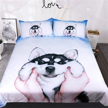 BeddingOutlet Husky Puppy Bedding Set Queen King Watercolor Duvet Cover With Pillowcases Bed Set Animal Bedclothes 3pcs
