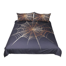 BeddingOutlet Cobweb Bedding Set King Golden and Black  Duvet Cover Microfiber Home Textiles Spiderweb Bedclothes 3-Piece