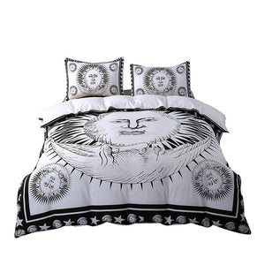 BeddingOutlet Sun God Bedding Set Moon Black and White Bed Cover Twin Full Queen King Duvet Cover Set Qualified