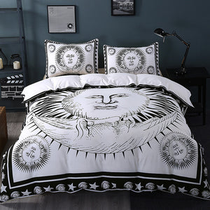 BeddingOutlet Sun God Bedding Set Moon Black and White Bed Cover Twin Full Queen King Duvet Cover Set Qualified