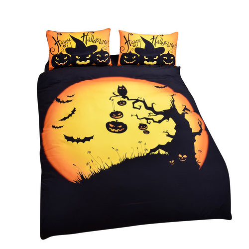 BeddingOutlet Happy Halloween Tree Kids Bedding Set Bat Pumpkin Quilt Cover Festival Bedding Collection Bedspread Queen Size