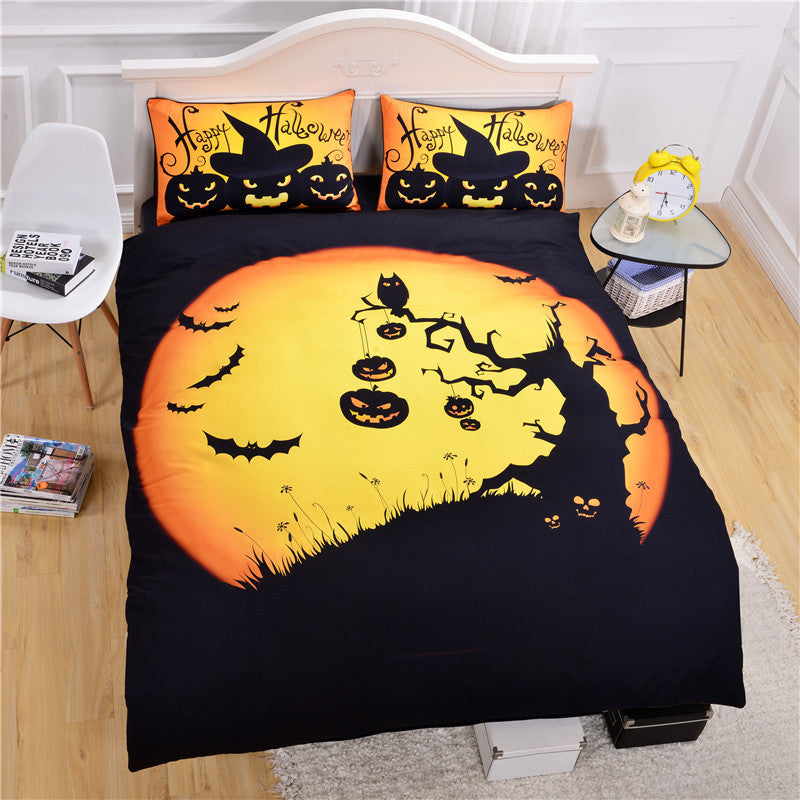 BeddingOutlet Happy Halloween Tree Kids Bedding Set Bat Pumpkin Quilt Cover Festival Bedding Collection Bedspread Queen Size